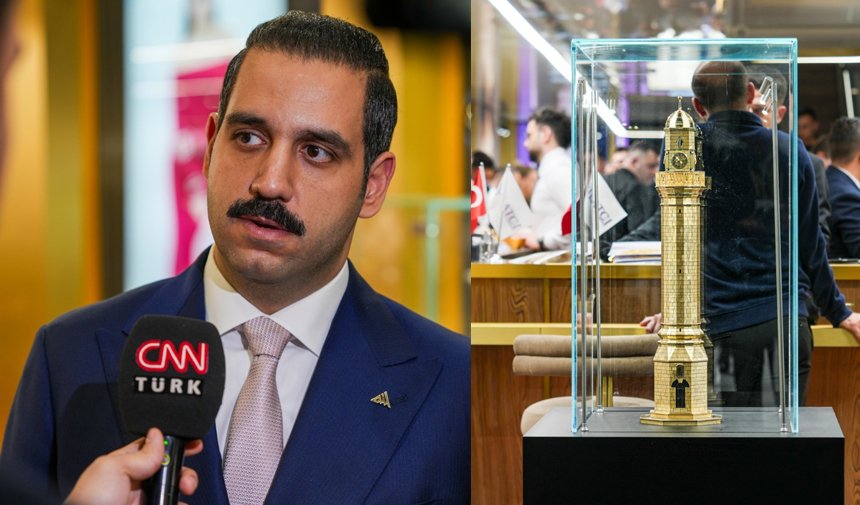 Altından Saat Kulesi maketini sergiledi