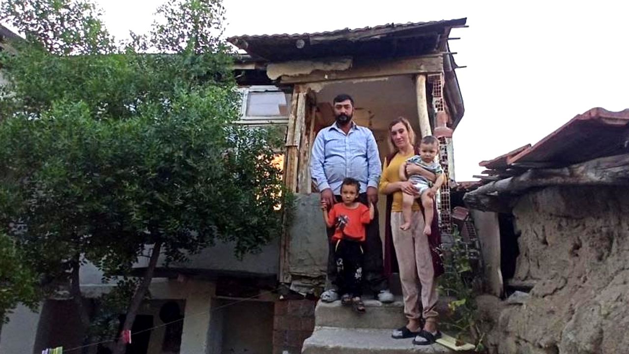 Evleri yıkılan aile çocukları ile sokakta kaldı