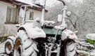 Çorum'da bu köy güne karla uyandı