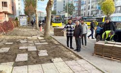 Eşref Hoca Caddesi kaldırımları yenileniyor