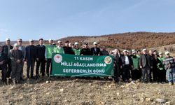 Elmapınar'da fidanlar toprakla buluştu