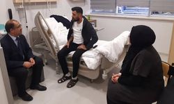 Jandarma Uzman Çavuş Aziz Muhammet Cenberlitaş'a geçmiş olsun ziyareti