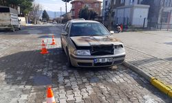 Park halindeki otomobil yandı