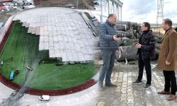 Alaca ilçe sahası zemini yenileniyor