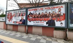Çorum FK'ya Süper Lig yolunda pankartlı destek