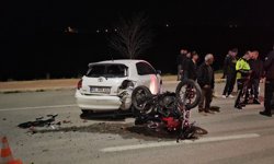 Motosiklet sürücüsü yaralandı