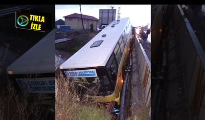 Çorum'da halk otobüsü dere yatağına uçtu
