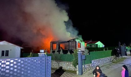 Bağ evi alevlere teslim oldu