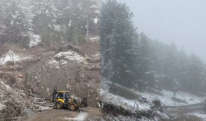 Çorum'un yüksek kesimlerine kar yağdı