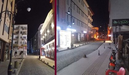 Tarihi Kültür Yolundaki lambalar  bir yanıyor bir yanmıyor