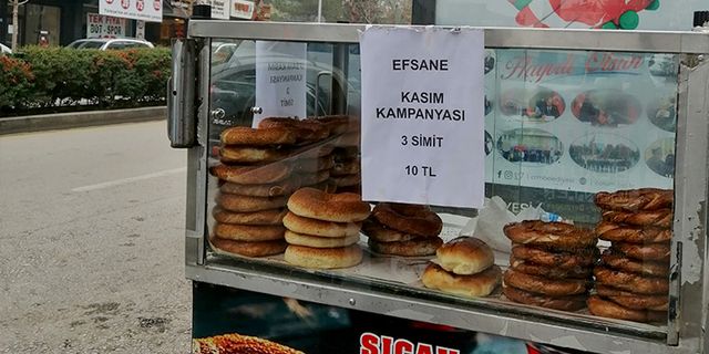 Çorumlu simitçiden ilginç kampanya