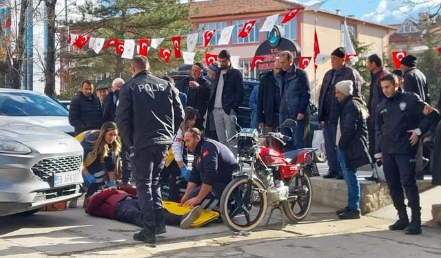 Motosiklet sürücüsü kazada hafif yaralandı