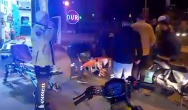 Polis aracıyla çarpışan motosiklet sürücüsü yaralandı