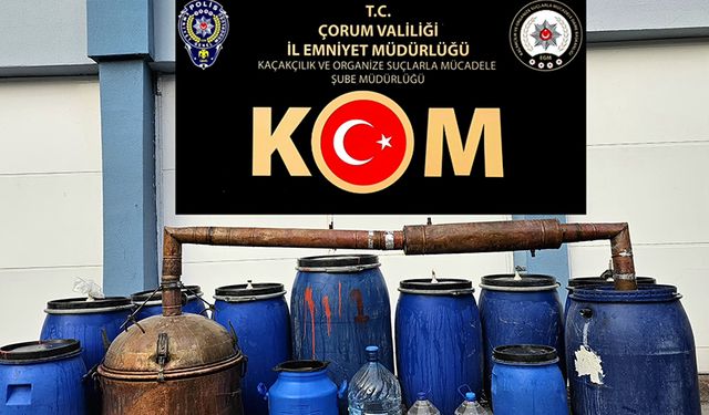 Çorum’da 1 ton kaçak içki ele geçirildi