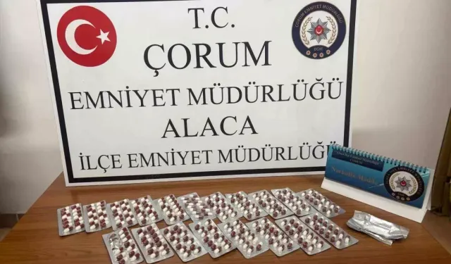 266 adet sentetik ecza hapı ele geçirildi