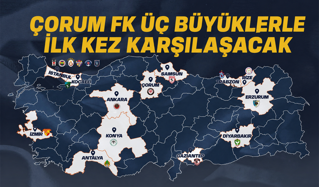 Çorum FK üç büyüklerle ilk kez karşılaşacak