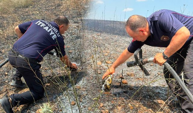 Alevlerin arasından kurtarıldı