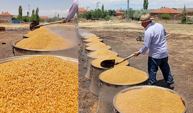 İkizli köyünde bulgur kaynatma mesaisi başladı