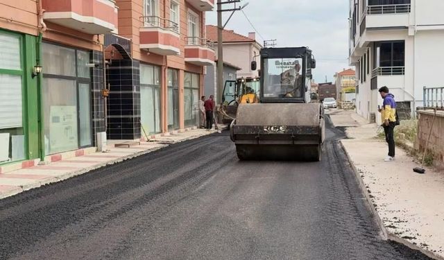 Alaca'da asfalt çalışması