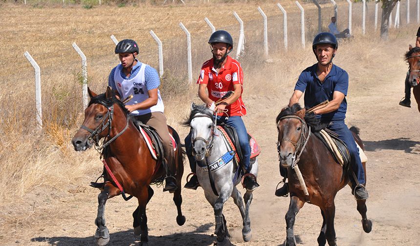 Gümüşhacıköy'de at yarışları nefes kesti