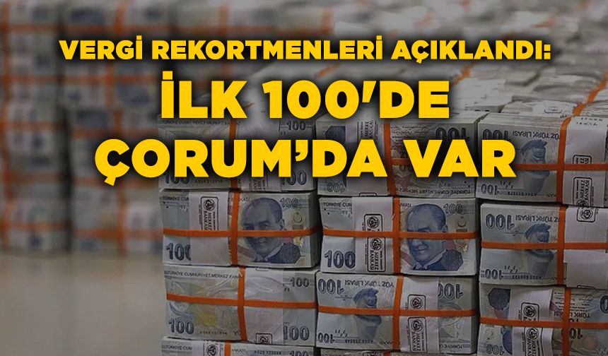 Vergi rekortmenleri açıklandı: İlk 100'de Çorum da var