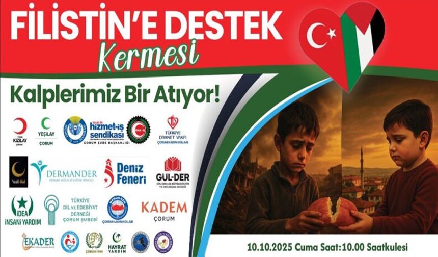 Çorum'da Filistin için kermes düzenlenecek
