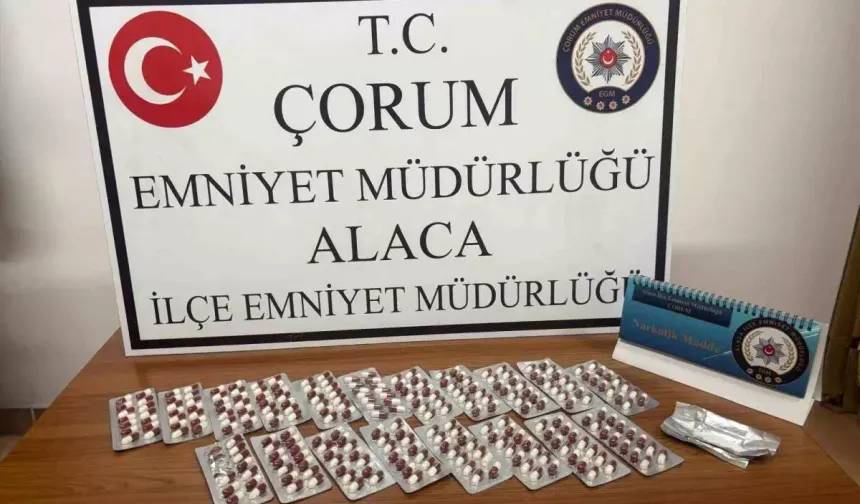 266 adet sentetik ecza hapı ele geçirildi