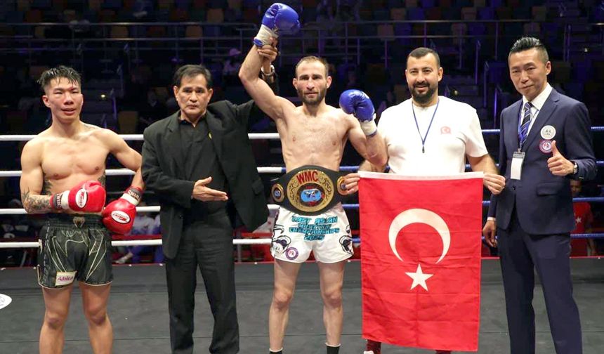 Çorumlu sporcu altın kemerin sahibi oldu