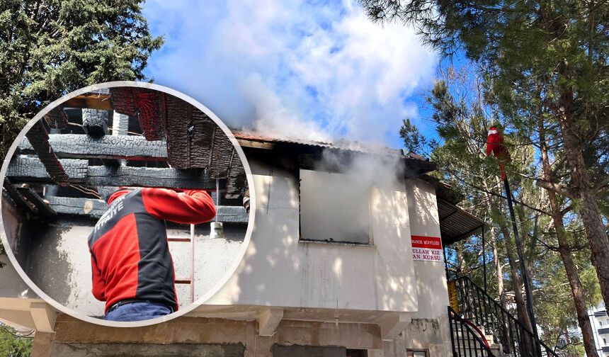 Kur'an kursunda çıkan yangın söndürüldü