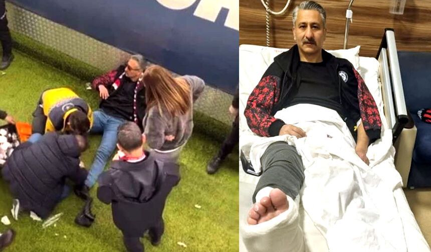 Tribünden düşerek yaralandı