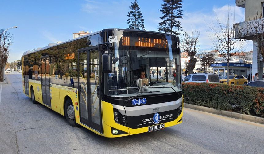 Çorum'da 5 gün boyunca otobüsler ücretsiz