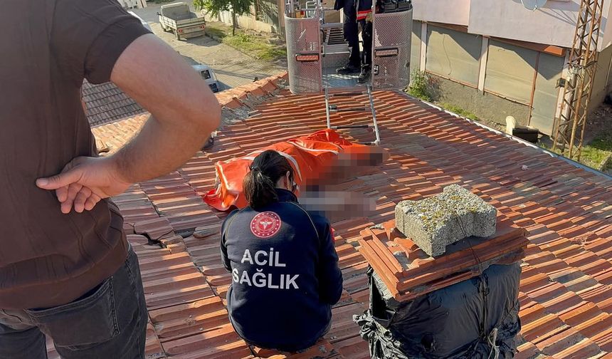 Çorum'da üzücü olay; Çatıda can verdi