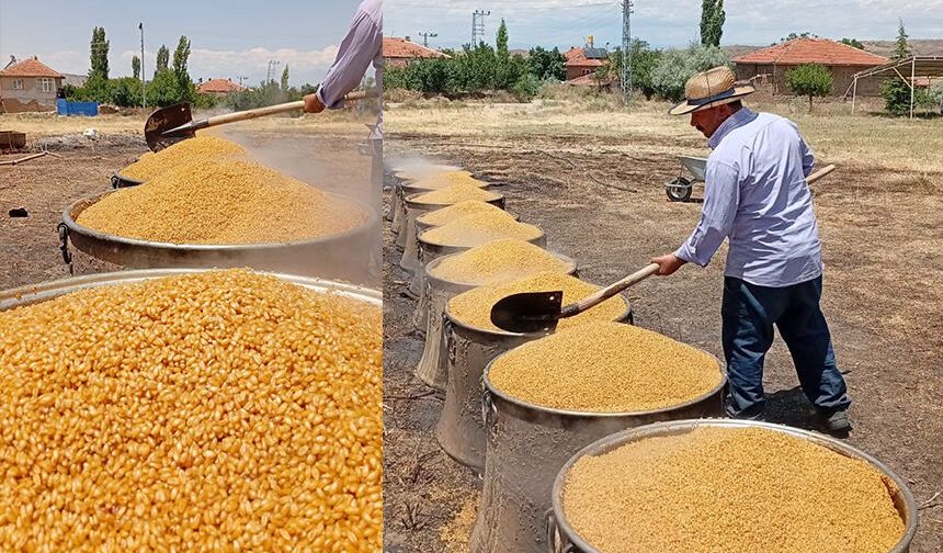 İkizli köyünde bulgur kaynatma mesaisi başladı