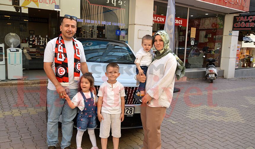 Çorumlu aile çekilişle otomobil kazandı