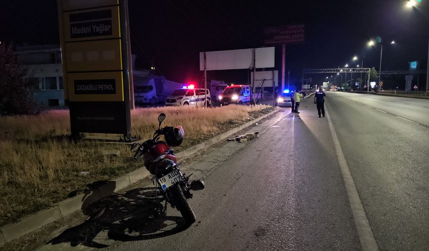 Çorum'da köpeğe çarpan motosikletteki 2 kişi yaralandı