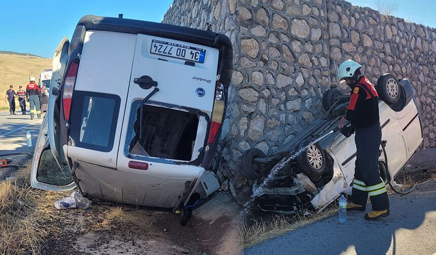 Kontrolden çıkan araç takla attı! 4'ü çocuk 6 kişi yaralandı