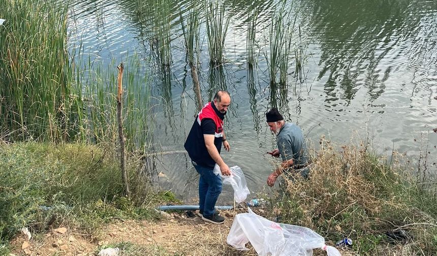 Gölete yavru balık bırakıldı