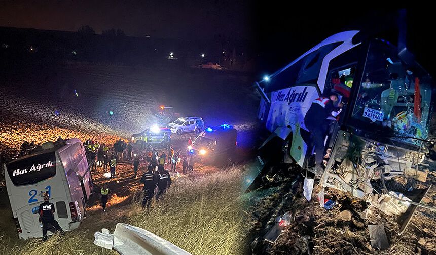 Çorum-Merzifon yolunda otobüs kontrolden çıktı