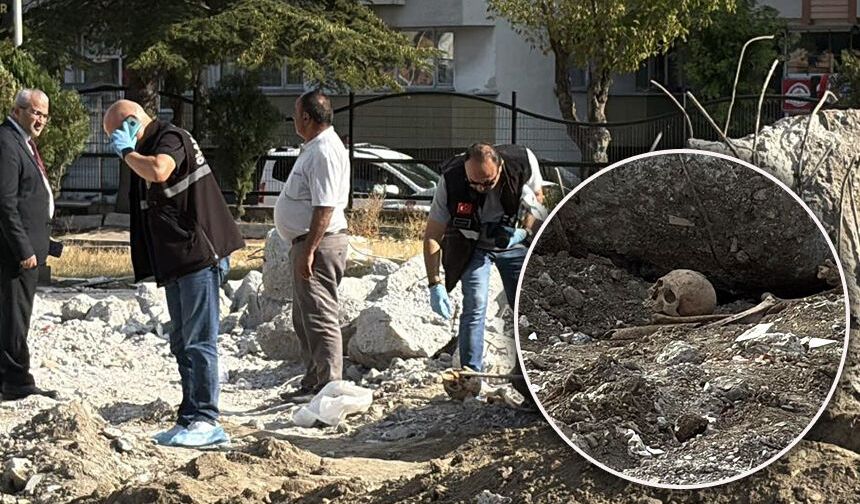 Çorum'da okul yıkımında insan kafatası bulundu