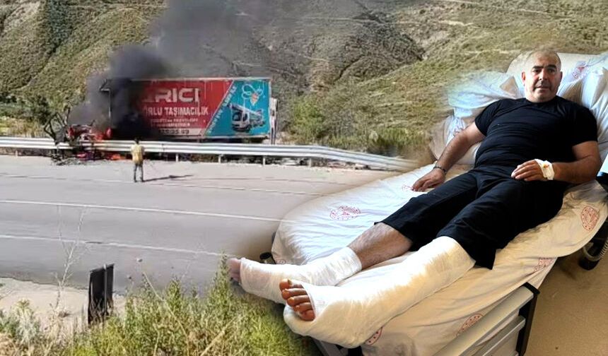 Çorum'dan Antalya'ya eşya taşıyan kamyon sürücüsü ölümden döndü