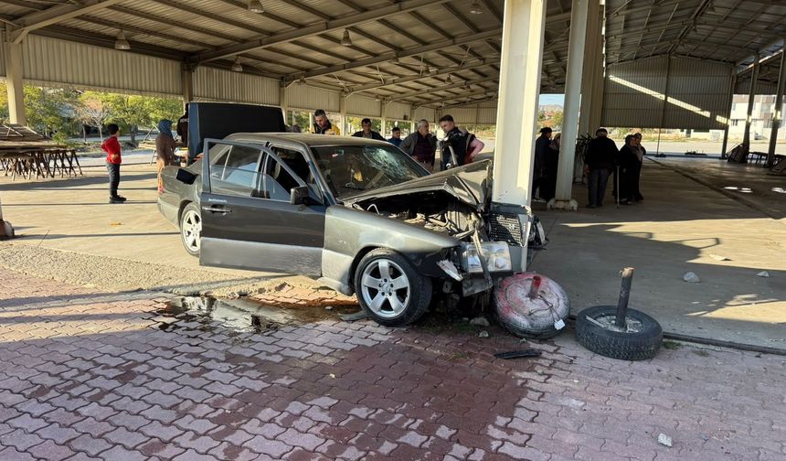 Direğe çarpan otomobildeki 2 kişi yaralandı