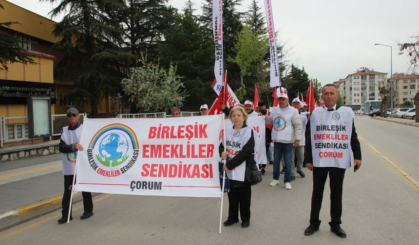 Çorumlu emekliler Ankara'ya yürüyor