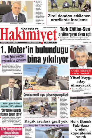 Çorum Hakimiyet 19.04.2025