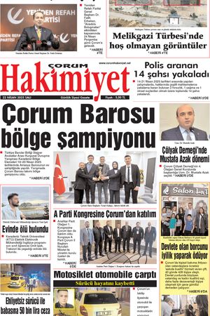 Çorum Hakimiyet 22.04.2025