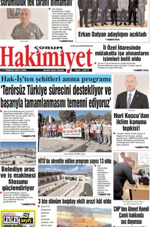 Çorum Hakimiyet 11.07.2025
