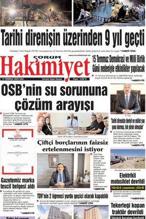 Çorum Hakimiyet 15.07.2025