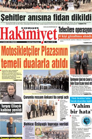 Çorum Hakimiyet 27.11.2025