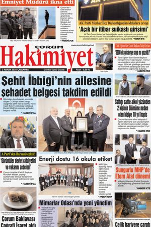Çorum Hakimiyet 03.12.2025
