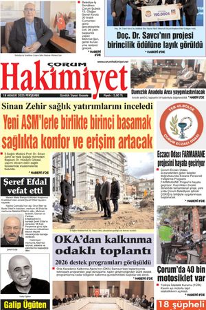 Çorum Hakimiyet 18.12.2025