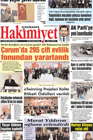 Çorum Hakimiyet 16.02.2026